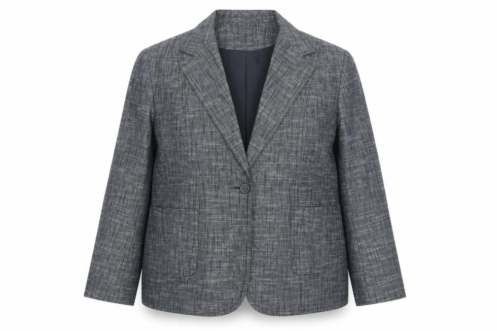Front view of Yfa Collection Women's Grey Blazer UK 20 Check Business
