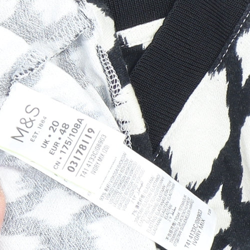 Marks and Spencer Women's Geometric T-Shirt, Size 20, Sleeveless