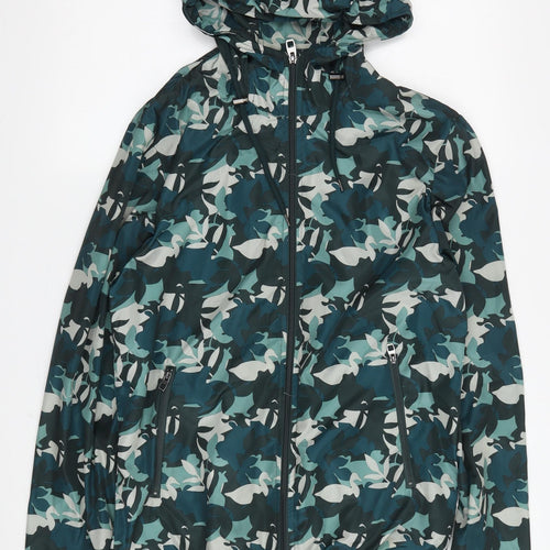 Zara Men's Multicoloured Camouflage Windbreaker Jacket M