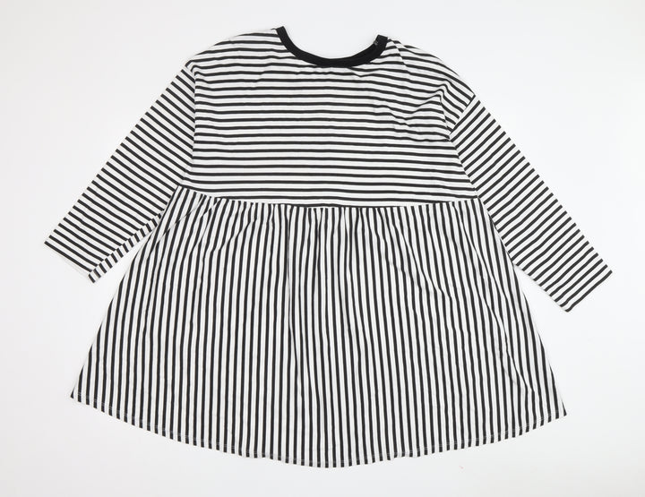 ASOS DESIGN Women's Black Striped A-Line Dress Size 10