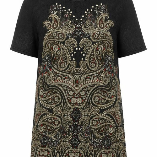 River Island Women Black Paisley Shift Dress Size 10