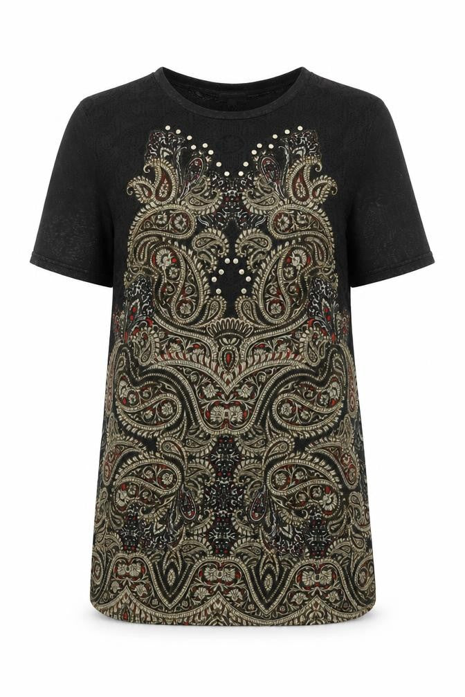 River Island Women Black Paisley Shift Dress Size 10