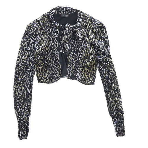 Topshop Women's Multicoloured Cropped Jacket UK 8