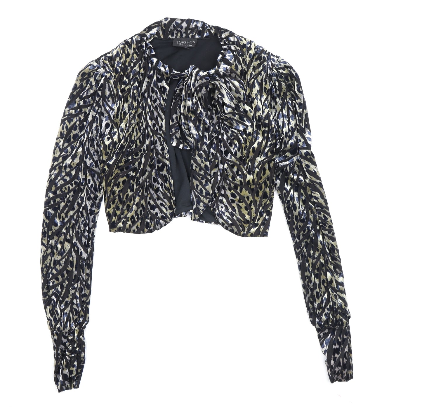 Topshop Women's Multicoloured Cropped Jacket UK 8