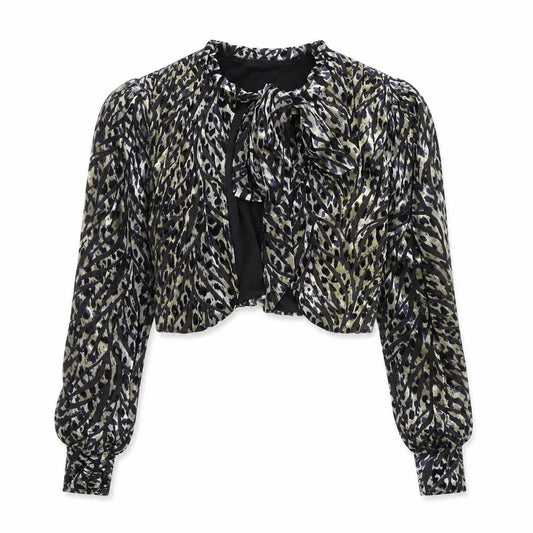 Front view of Topshop Women's Multicoloured Cropped Jacket UK 8