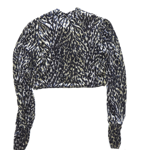 Topshop Women's Multicoloured Cropped Jacket UK 8