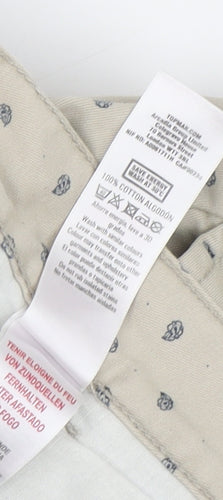 Topman Men's Beige Chino Shorts Size 34