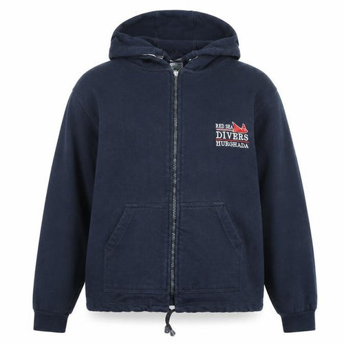 Colors Women Blue Hooded Jacket Size 16 Embroidered Casual