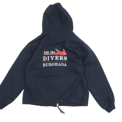 Colors Women Blue Hooded Jacket Size 16 Embroidered Casual