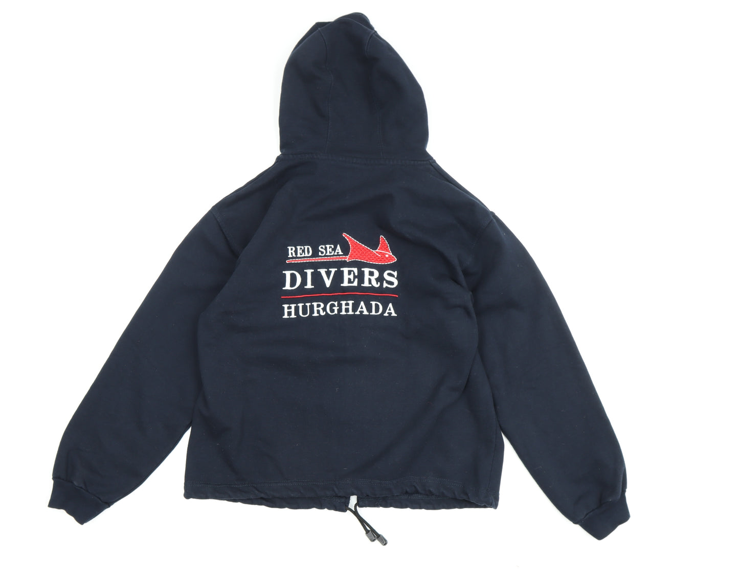 Colors Women Blue Hooded Jacket Size 16 Embroidered Casual