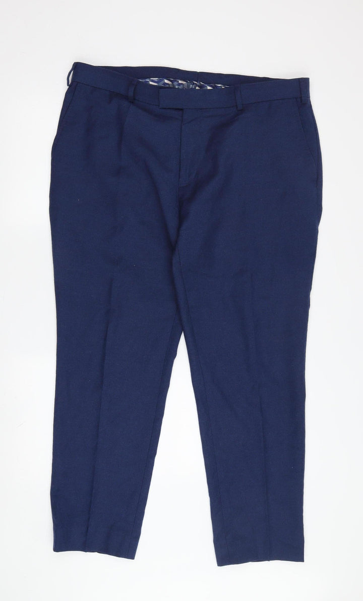 Moss Bros Men's Blue Dress Pants M Straight Leg