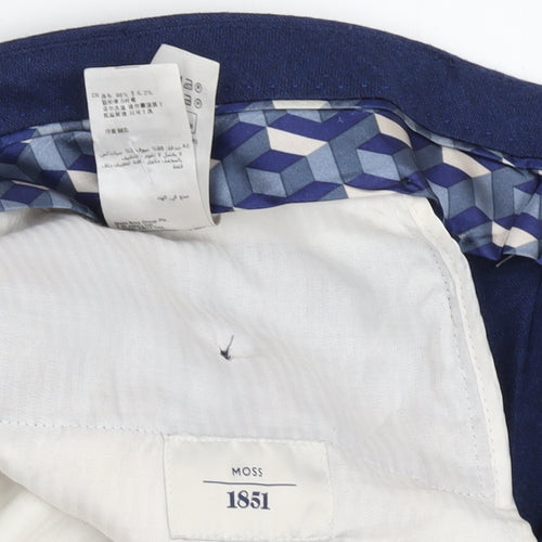 Moss Bros Men's Blue Dress Pants M Straight Leg