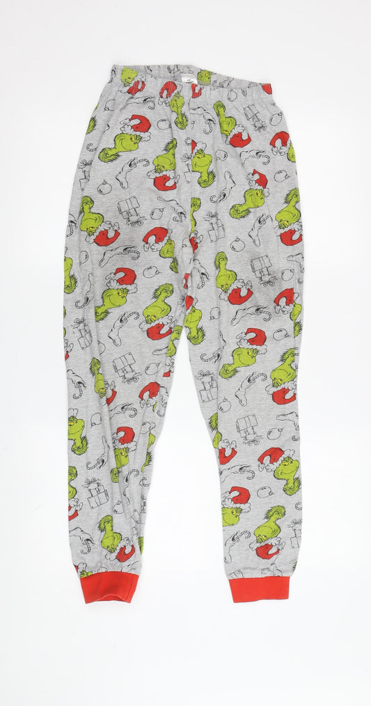 Matalan Boys Grey Grinch Pyjama Pants 12 Years Christmas