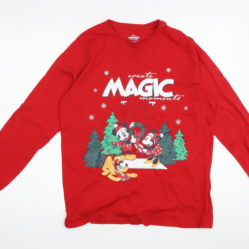 Primark Girls Red Mickey Mouse Long Sleeve Pyjama Top 12-13 Years