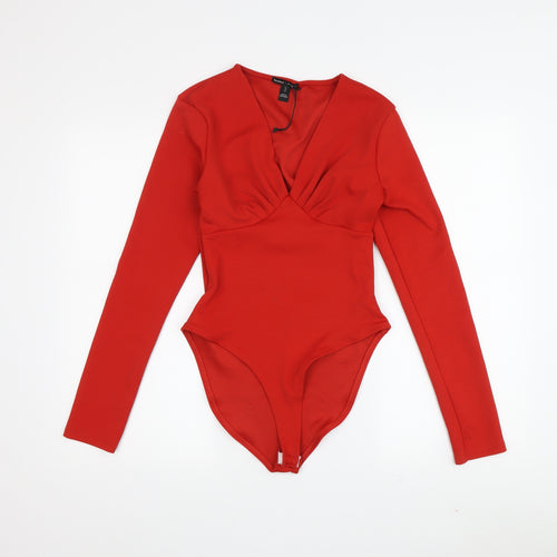 River Island Women's Red Long Sleeve Bodysuit Size 10