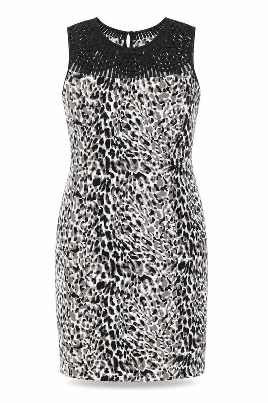 Front view of Clements Ribeiro Women's Multicoloured Animal Print Bodycon Dress