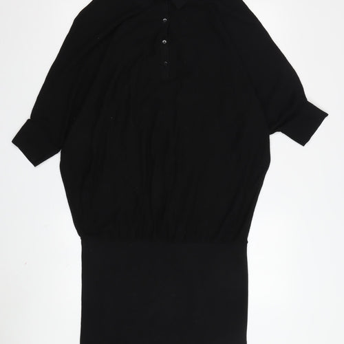 Phase Eight Black Collared Shirt Dress, Women, Size 4