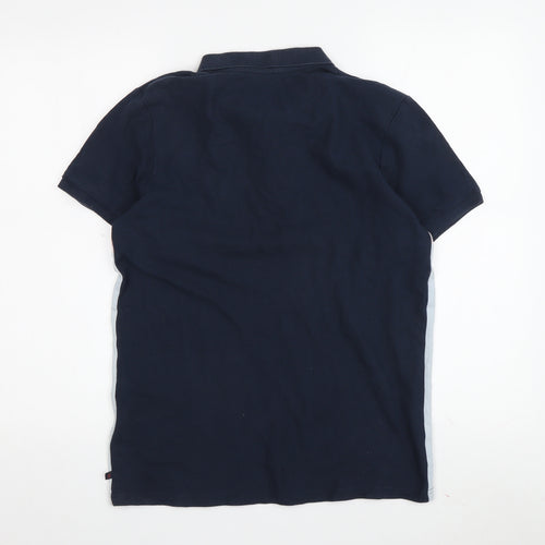 Farah Jeans Unisex Kids Colourblock Polo - Blue & Pink - Size 14-15