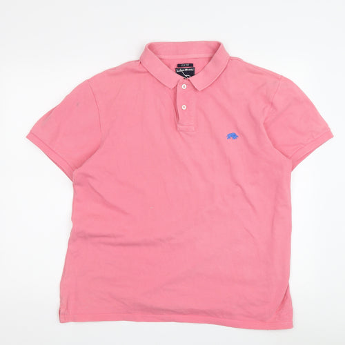 Raging Bull Men's Pink Polo Shirt XL Short Sleeve Cotton