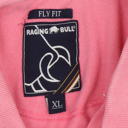 Raging Bull Men's Pink Polo Shirt XL Short Sleeve Cotton