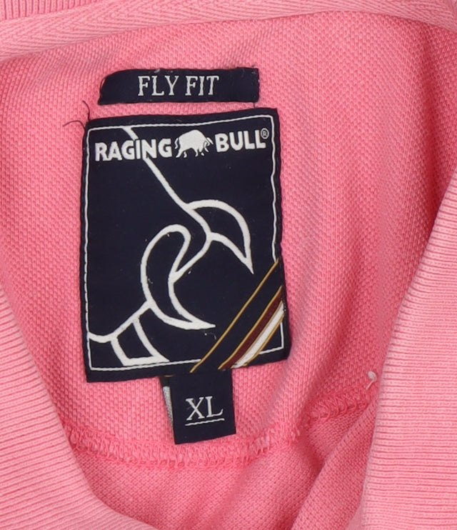Raging Bull Men's Pink Polo Shirt XL Short Sleeve Cotton
