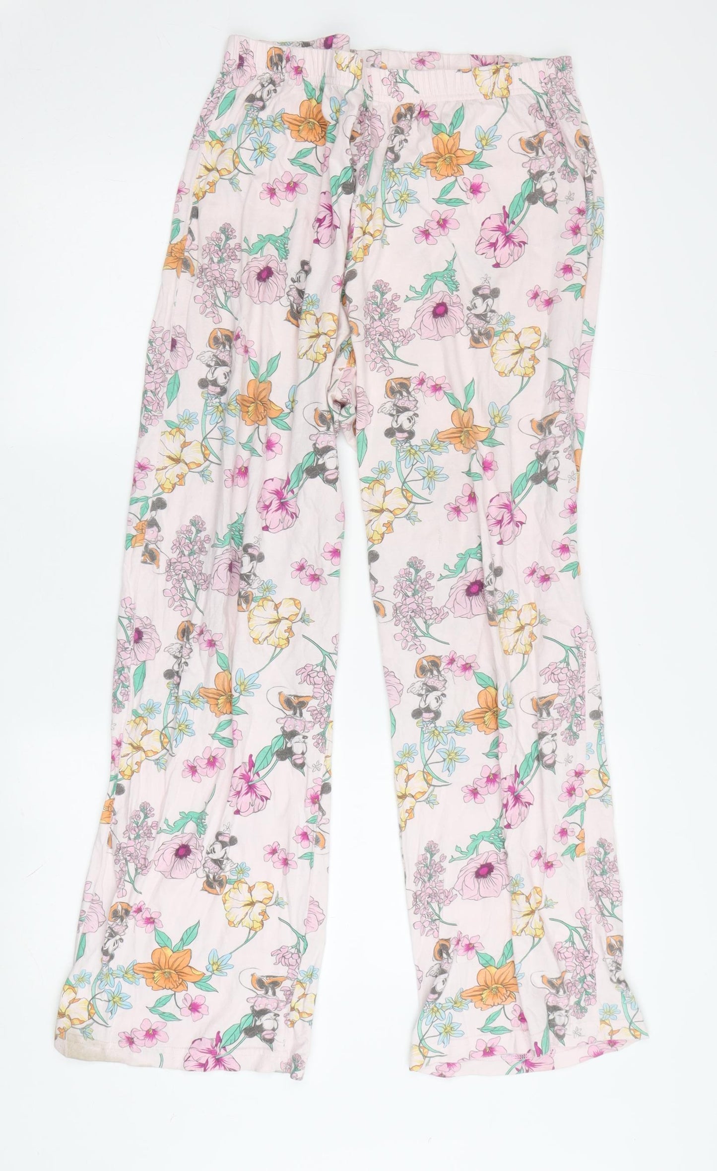 Disney Women's Multicoloured Floral Cotton Pyjama Pants Size 14