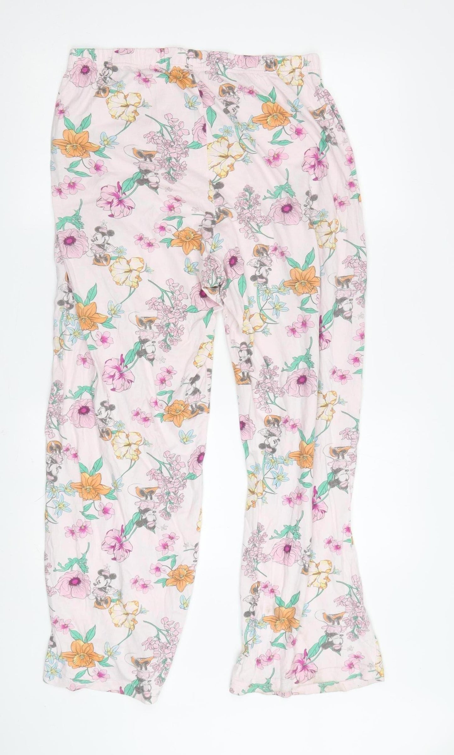 Disney Women's Multicoloured Floral Cotton Pyjama Pants Size 14
