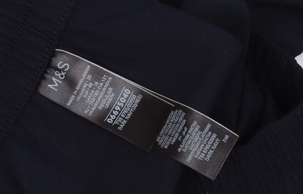 Marks and Spencer Women's Black Regular Trousers