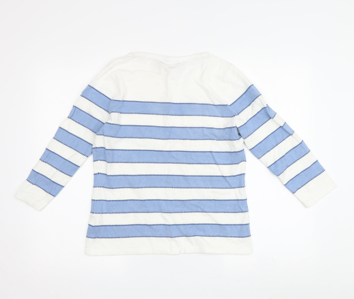 Laura Ashley Women's Blue Striped Pullover Jumper, Size 12