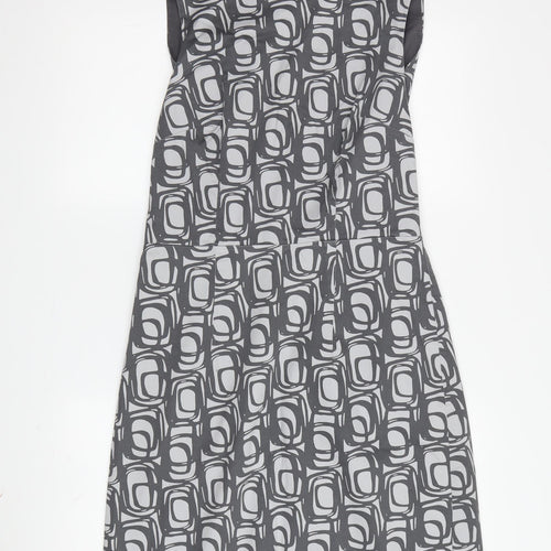 H&M Women's Grey Geometric Sheath Dress Size 12