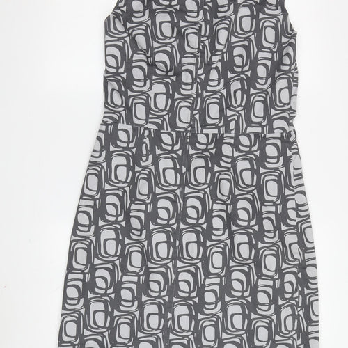 H&M Women's Grey Geometric Sheath Dress Size 12