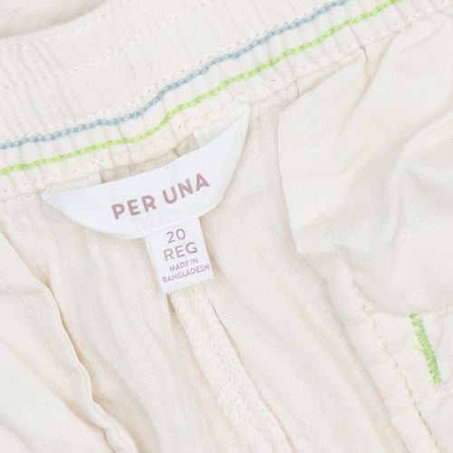 Per Una Women's Ivory Wide-Leg Trousers Size 20