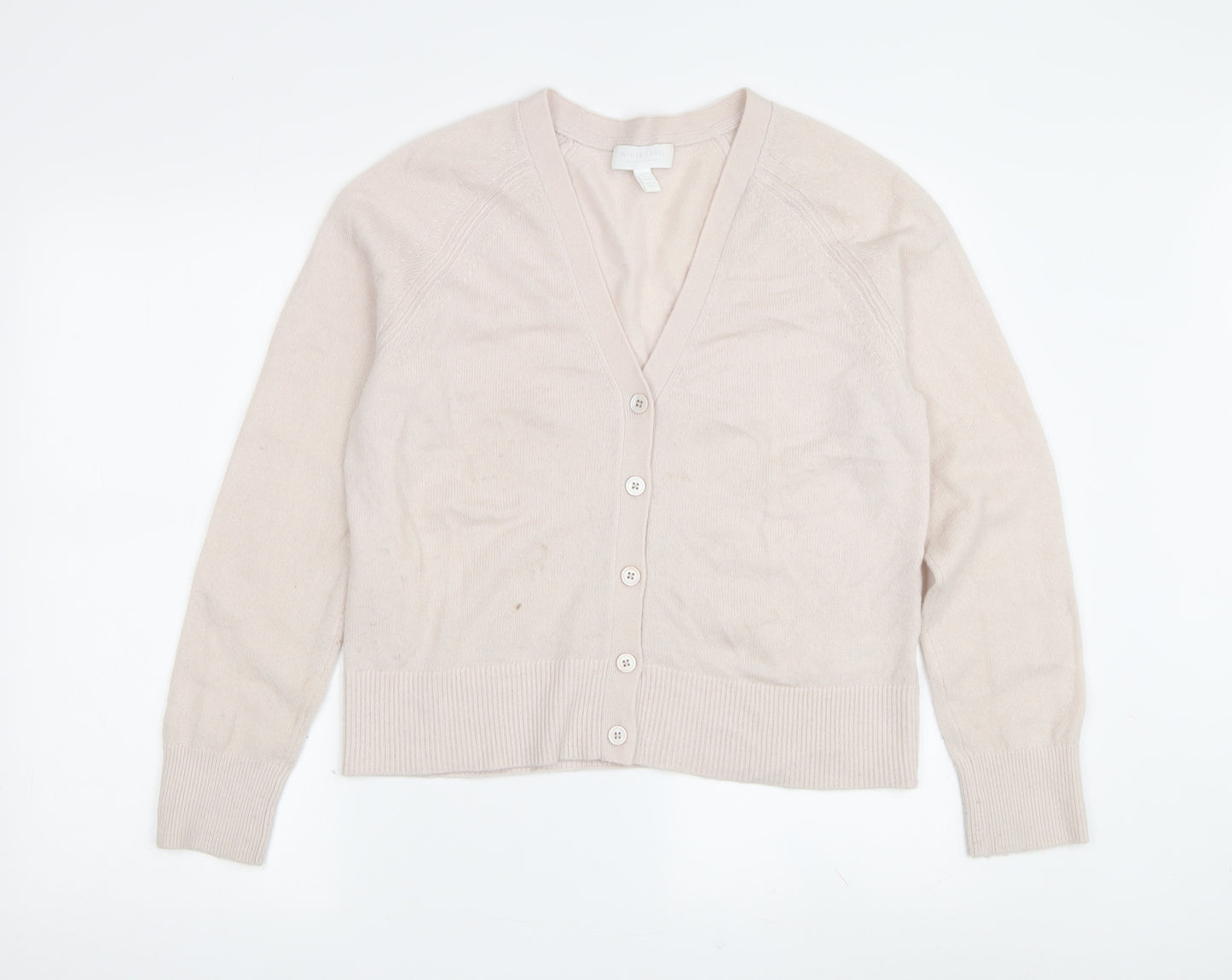 The White Company Women's Ivory Cashmere Cardigan Size 12