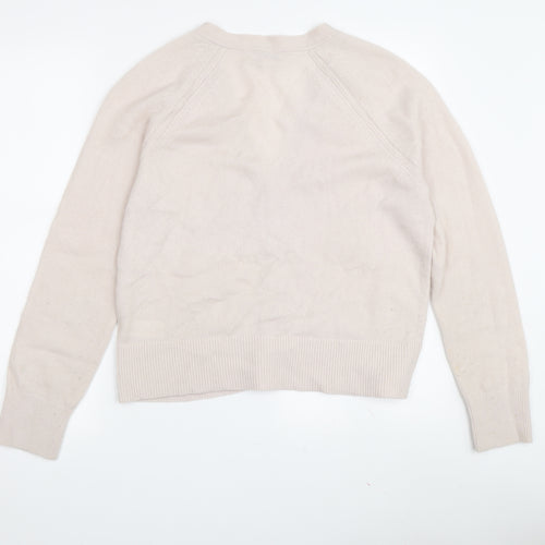 The White Company Women's Ivory Cashmere Cardigan Size 12