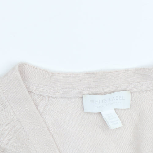 The White Company Women's Ivory Cashmere Cardigan Size 12
