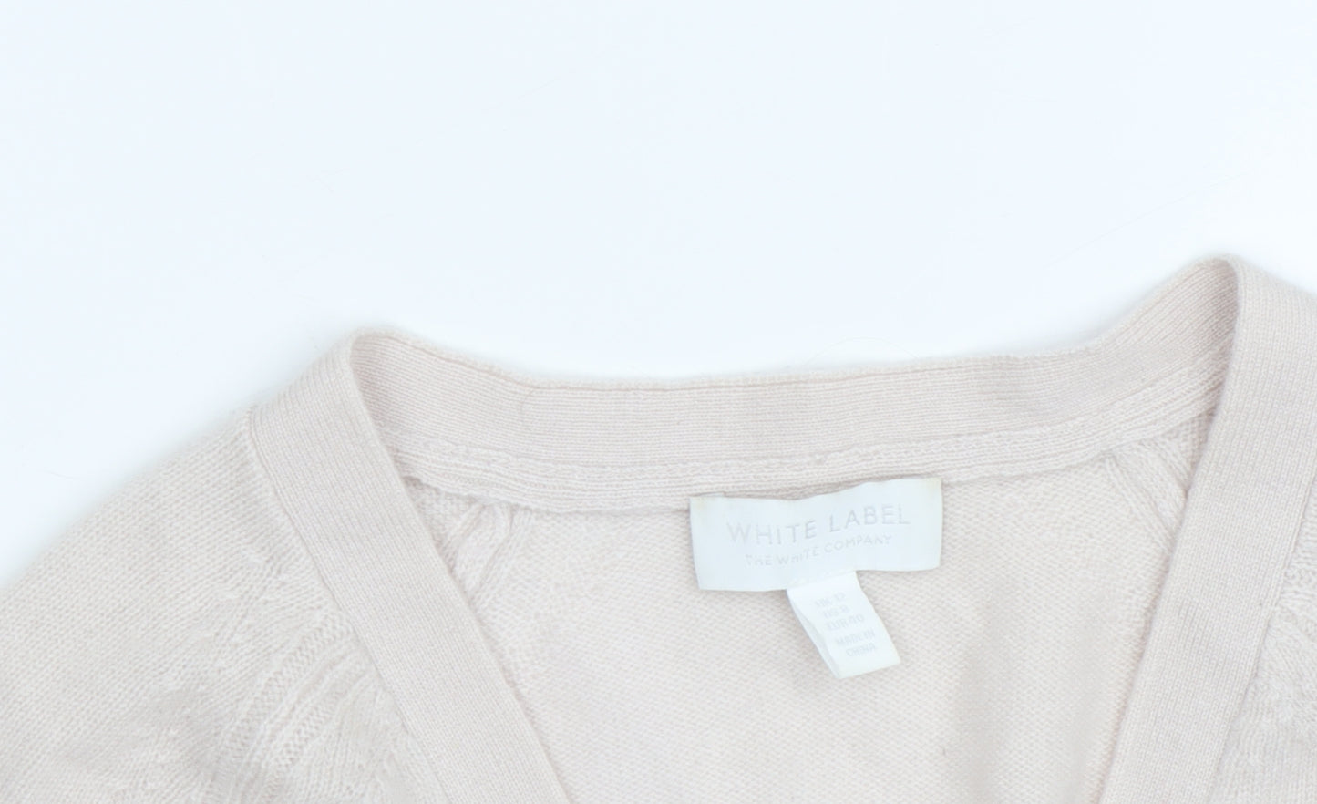 The White Company Women's Ivory Cashmere Cardigan Size 12