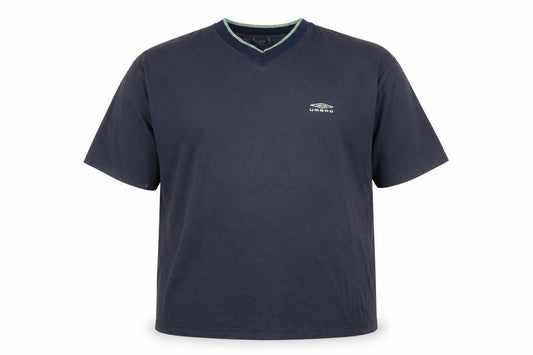 Front view of Umbro Men's XL Blue V-Neck T-Shirt