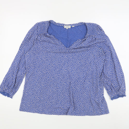 Fat Face Women's Blue Floral Tunic Blouse UK 10
