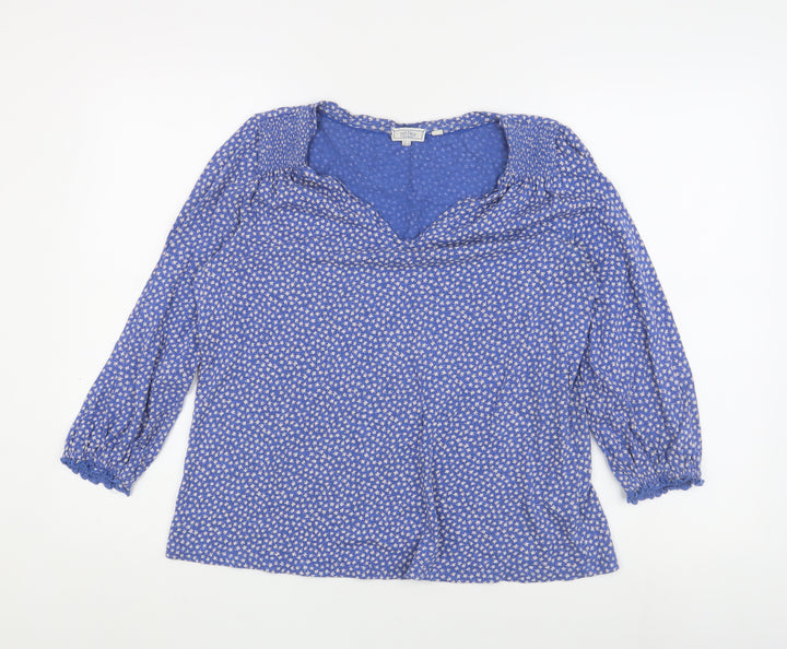 Fat Face Women's Blue Floral Tunic Blouse UK 10