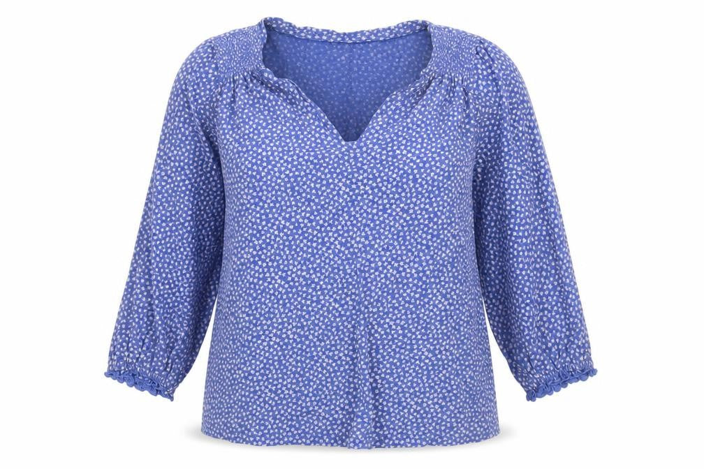 FatFace Women's Blue Floral Tunic Blouse UK 10