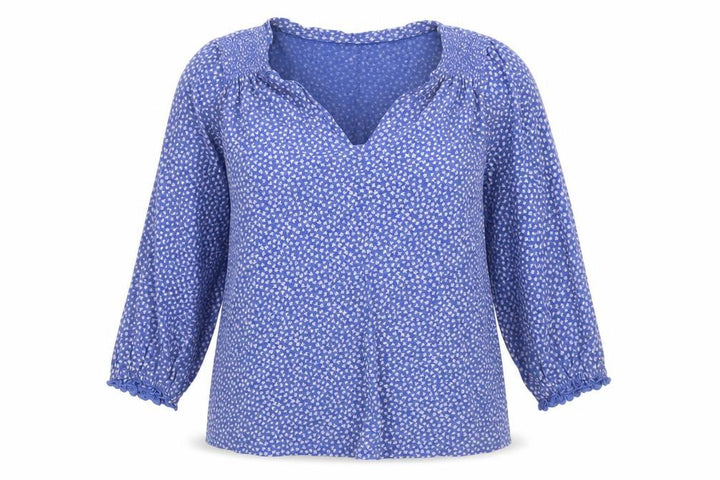 FatFace Women's Blue Floral Tunic Blouse UK 10