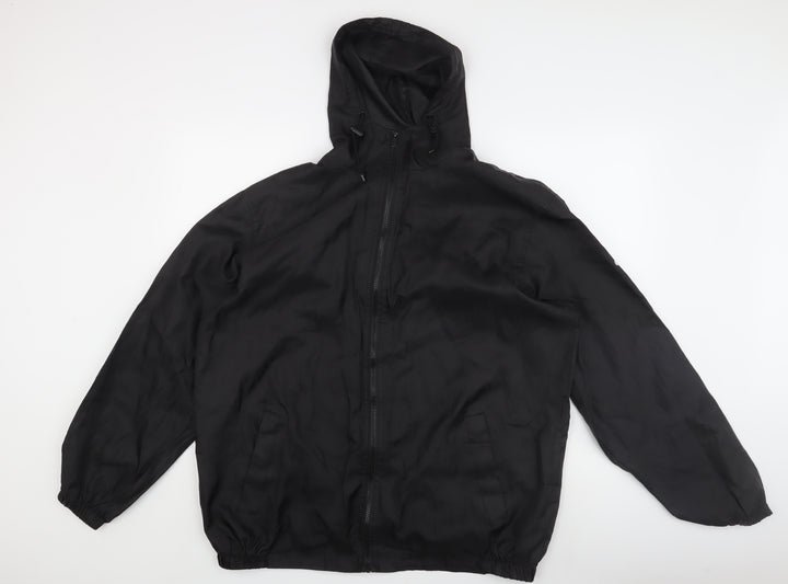 Cotton Traders Men's Black Windbreaker Jacket L