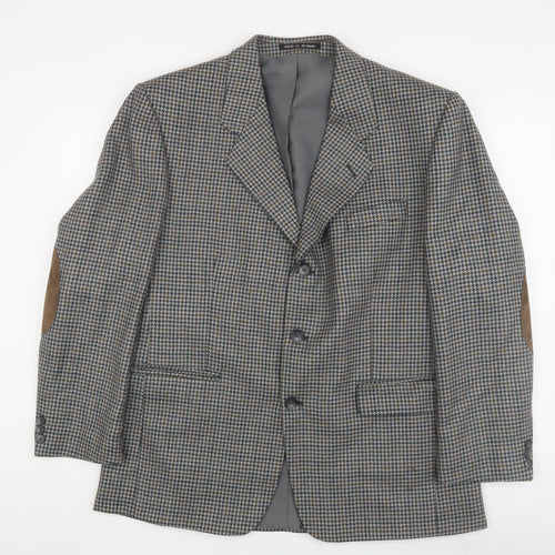 Dunn & Co Men's Grey Check Wool Blazer Size 42R