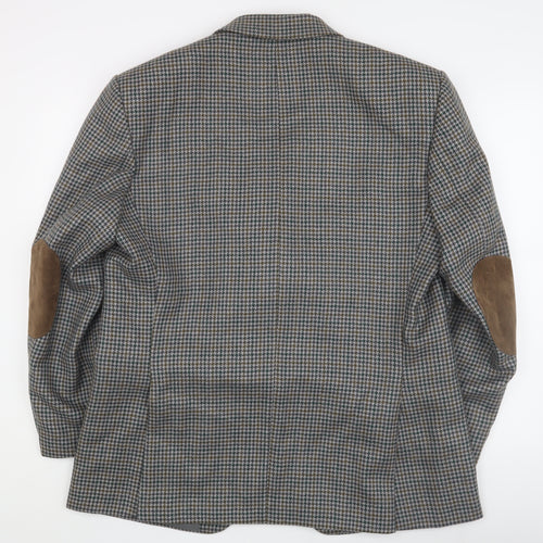 Dunn & Co Men's Grey Check Wool Blazer Size 42R