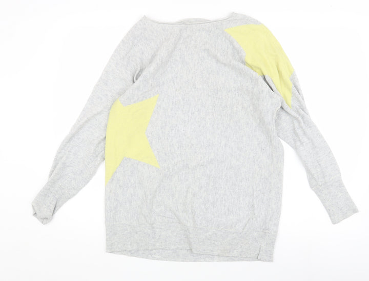 Monsoon Women's Grey Pullover Jumper M with Star Design