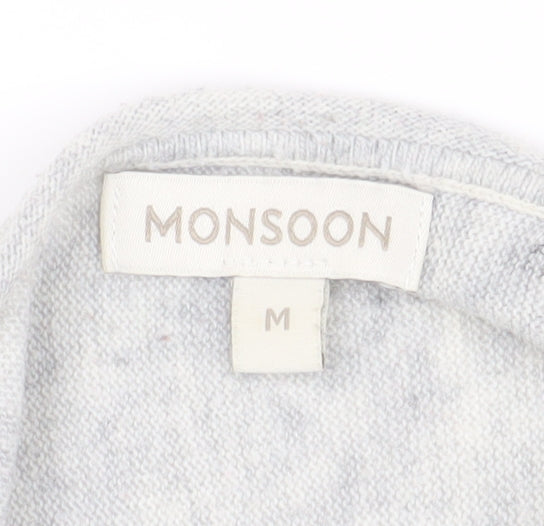 Monsoon Women's Grey Pullover Jumper M with Star Design