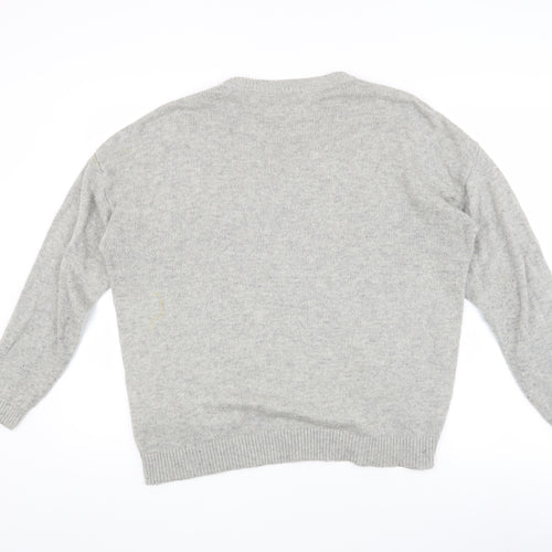 Warehouse Women's Grey Studded Pullover Jumper Size 12