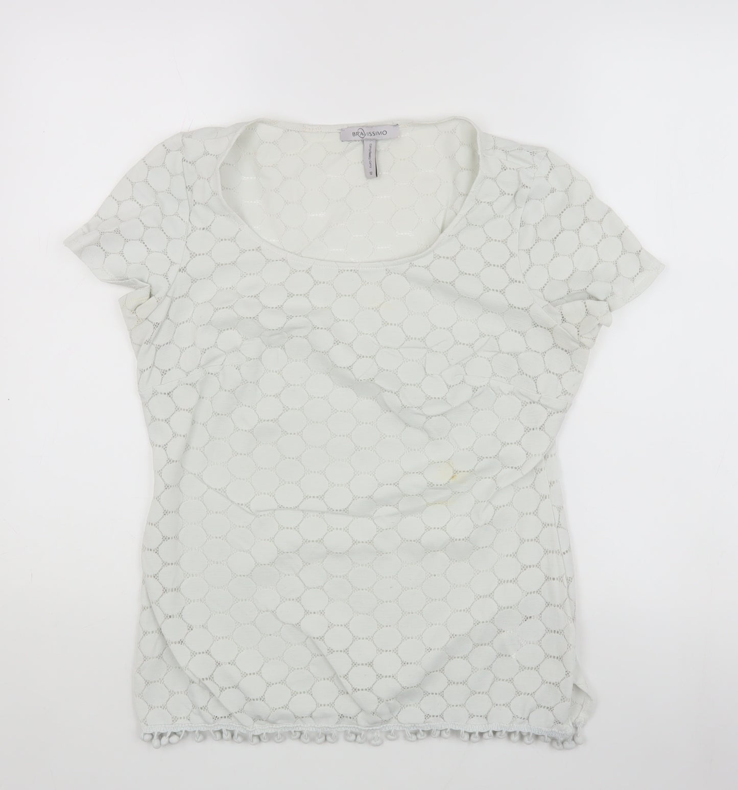 Bravissimo Women's White Lace T-Shirt Size 12