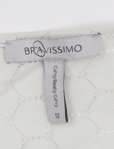 Bravissimo Women's White Lace T-Shirt Size 12