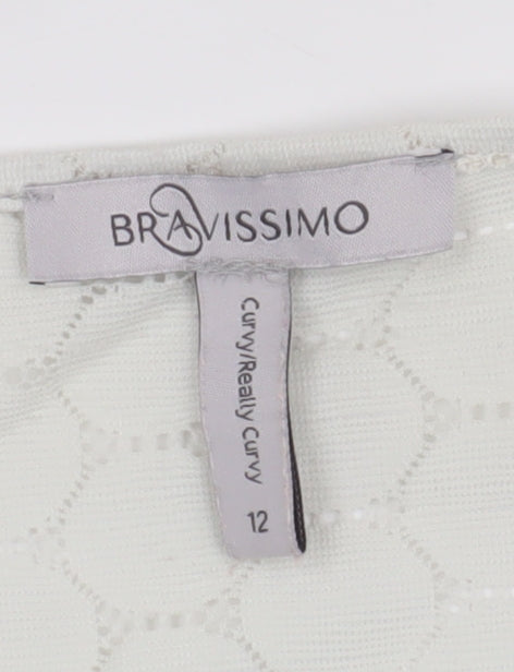 Bravissimo Women's White Lace T-Shirt Size 12